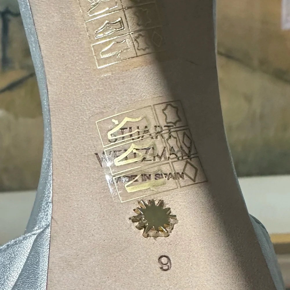 🌹STUART WEITZMAN🌹 Disco Platform Sandal In Silver Size: 9